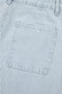 Striped Button Flap Pocket Cuffed Hem Wide Leg Jeans