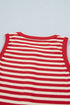 Striped Button Front Ribbed Knit Tank Top
