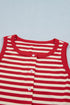 Striped Button Front Ribbed Knit Tank Top