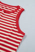 Striped Button Front Ribbed Knit Tank Top
