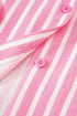 Striped Button Front Textured Long Sleeve Pajama Set