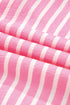 Striped Button Front Textured Long Sleeve Pajama Set