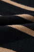 Striped Button Front V Neck Soft Knit Cardigan