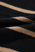 Striped Button Front V Neck Soft Knit Cardigan