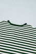 Striped Button Placket Drop Shoulder Long Sleeve Sweater