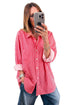Striped Button Up Patch Pocket Long Sleeve Casual Shirt