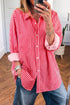 Striped Button Up Patch Pocket Long Sleeve Casual Shirt