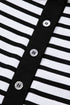 Striped Buttoned Front Collared Long Sleeve Pocket Mini Dress
