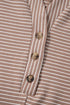 Striped Buttoned V Neck High Low Side Slit Shirt