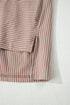 Striped Buttoned V Neck High Low Side Slit Shirt
