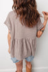 Striped Buttoned V Neck High Low Side Slit Shirt