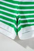 Striped Cap Sleeve Contrast Trim Casual Short Set