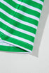 Striped Cap Sleeve Contrast Trim Casual Short Set