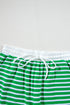 Striped Cap Sleeve Contrast Trim Casual Short Set