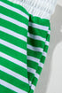 Striped Cap Sleeve Contrast Trim Casual Short Set