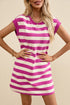 Striped Cap Sleeve Relaxed Fit Casual T-Shirt Dress