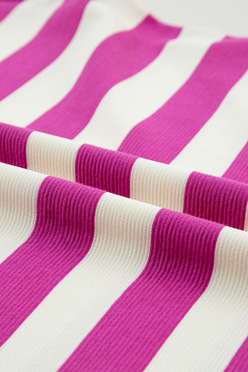Striped Cap Sleeve Relaxed Fit Casual T-Shirt Dress