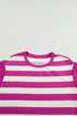 Striped Cap Sleeve Relaxed Fit Casual T-Shirt Dress