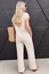 Striped Cap Sleeve Tee Drawstring Shift Pant Sets
