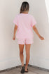 Striped Casual Relaxed Tee And Drawstring Short Set