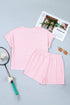 Striped Casual Relaxed Tee And Drawstring Short Set