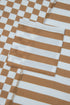 Striped Checkered Patchwork Mixed Print Long Sleeve Top