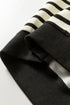 Striped Chenille Letter Graphic Corded Pullover Sweatshirt