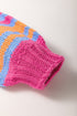 Striped Chunky Knit Balloon Sleeve Open Front Cardigan