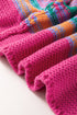 Striped Chunky Knit Balloon Sleeve Open Front Cardigan