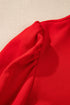 Striped Collar Patchwork Puff Sleeve Ruffle Hem Mini Dress