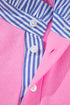 Striped Collar Patchwork Puff Sleeve Ruffle Hem Mini Dress