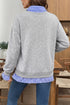 Striped Collar Two In One Patchwork Loose Sweatshirt