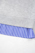 Striped Collar Two In One Patchwork Loose Sweatshirt