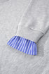 Striped Collar Two In One Patchwork Loose Sweatshirt
