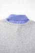 Striped Collar Two In One Patchwork Loose Sweatshirt