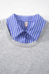 Striped Collar Two In One Patchwork Loose Sweatshirt