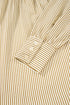 Striped Collared Cuffed Long Sleeve Drop Waist Mini Dress