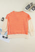 Striped Collared Drop Shoulder Relaxed Fit Polo Sweatshirt