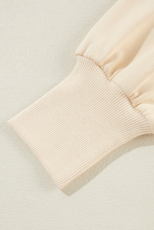 Striped Collared Drop Shoulder Relaxed Fit Polo Sweatshirt