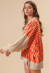 Striped Collared Drop Shoulder Relaxed Fit Polo Sweatshirt