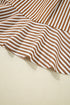 Striped Collared Long Sleeve Ruffle Hem Shirt Mini Dress