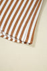 Striped Collared Long Sleeve Ruffle Hem Shirt Mini Dress
