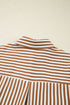 Striped Collared Long Sleeve Ruffle Hem Shirt Mini Dress