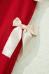Striped Collared Patchwork Satin Bow Sweatshirt Short Set