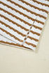 Striped Collared Pullover Wide Leg Drawstring Pant Set