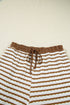 Striped Collared Pullover Wide Leg Drawstring Pant Set