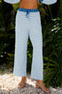 Striped Collared Pullover Wide Leg Drawstring Pant Set