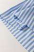 Striped Collared Ricrac Trim Puff Sleeve Blouse