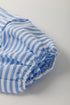 Striped Collared Ricrac Trim Puff Sleeve Blouse