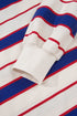 Striped Collared V Neck Long Sleeve Pullover Sweater